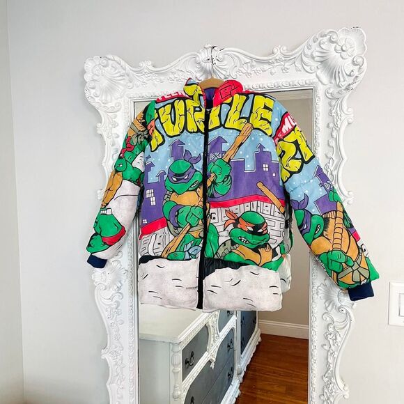 New York Couture TNNT Teenage Mutant Ninja Turtles Sleeping Bag Puffer Jacket - Picture 6 of 8